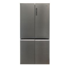 Haier HCR59F19ENMM 90.8cm Freestanding American Fridge Freezer - Platinum Inox