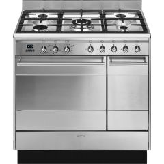Smeg SUK92MX9-1 90cm Concert Dual Fuel Range Cooker Stainless Steel